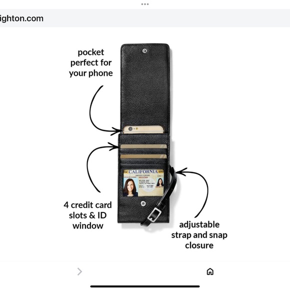 Brighton Ferrara phone organizer in black leather - Picture 4 of 8